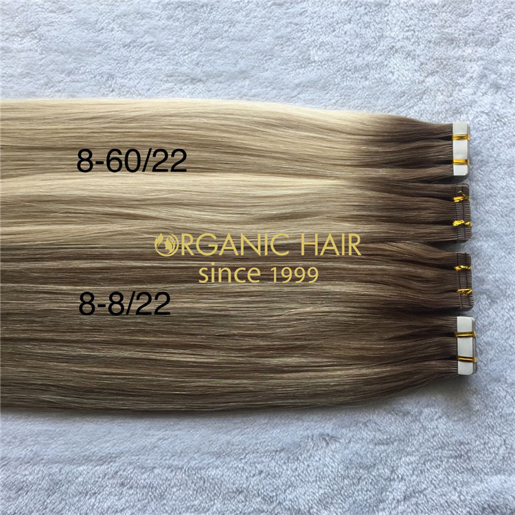 Custom ombre highlights tape extensions for wholesale-H179